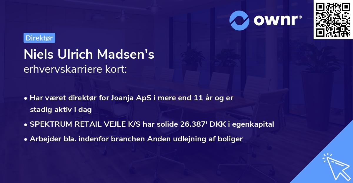 Niels Ulrich Madsen's erhvervskarriere kort