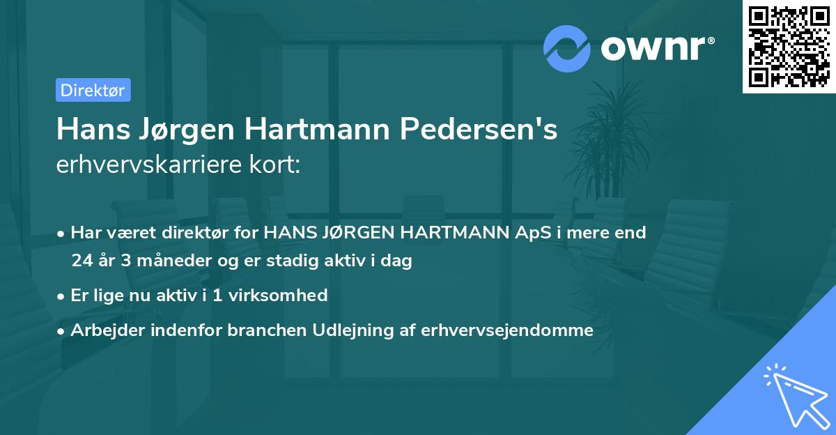 Hans Jørgen Hartmann Pedersen's erhvervskarriere kort