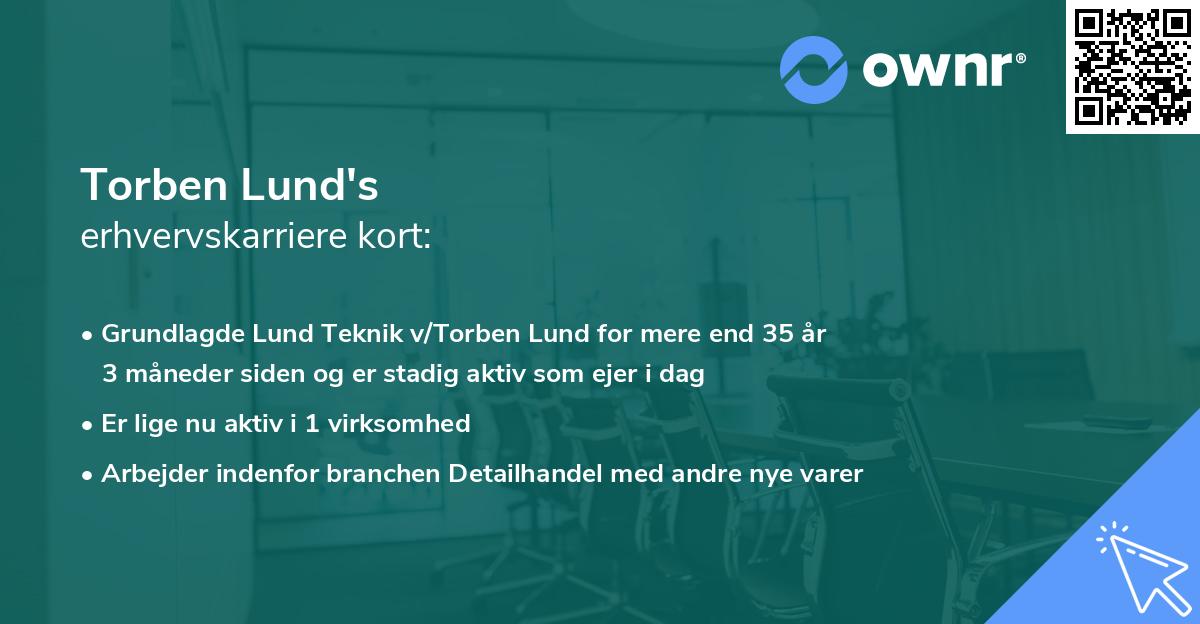 Torben Lund's erhvervskarriere kort