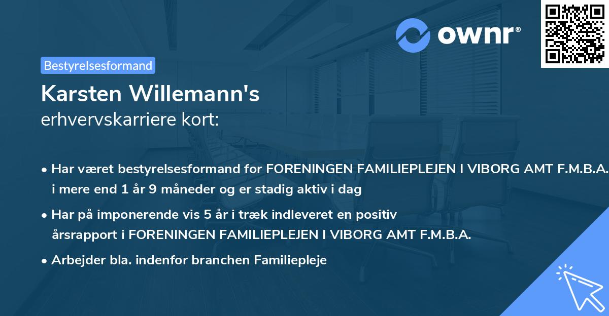 Karsten Willemann's erhvervskarriere kort