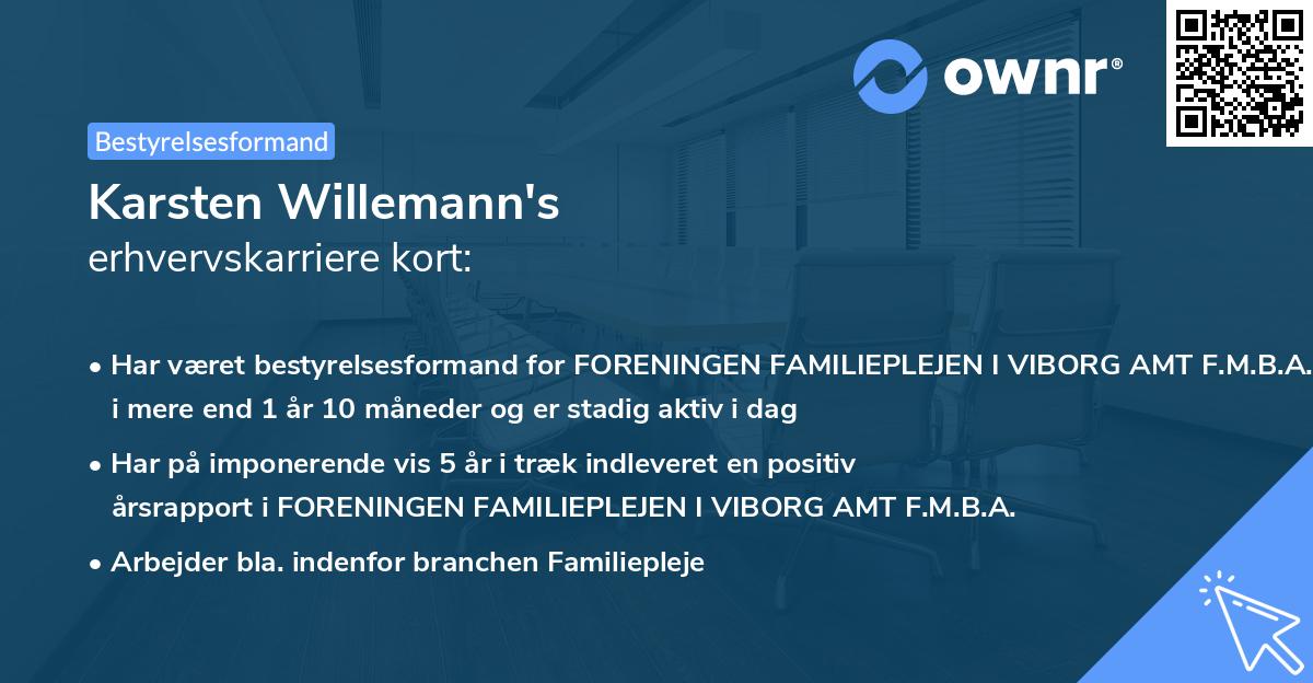 Karsten Willemann's erhvervskarriere kort