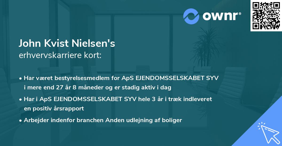 John Kvist Nielsen's erhvervskarriere kort