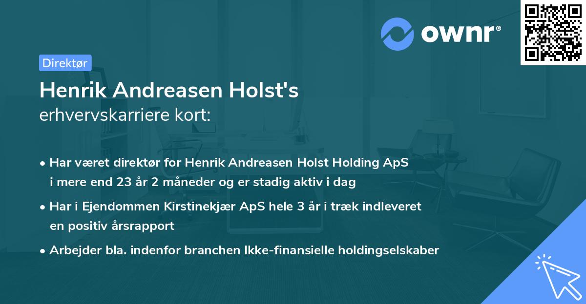 Henrik Andreasen Holst's erhvervskarriere kort