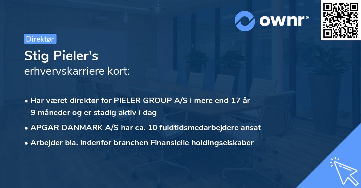 Stig Pieler's erhvervskarriere kort