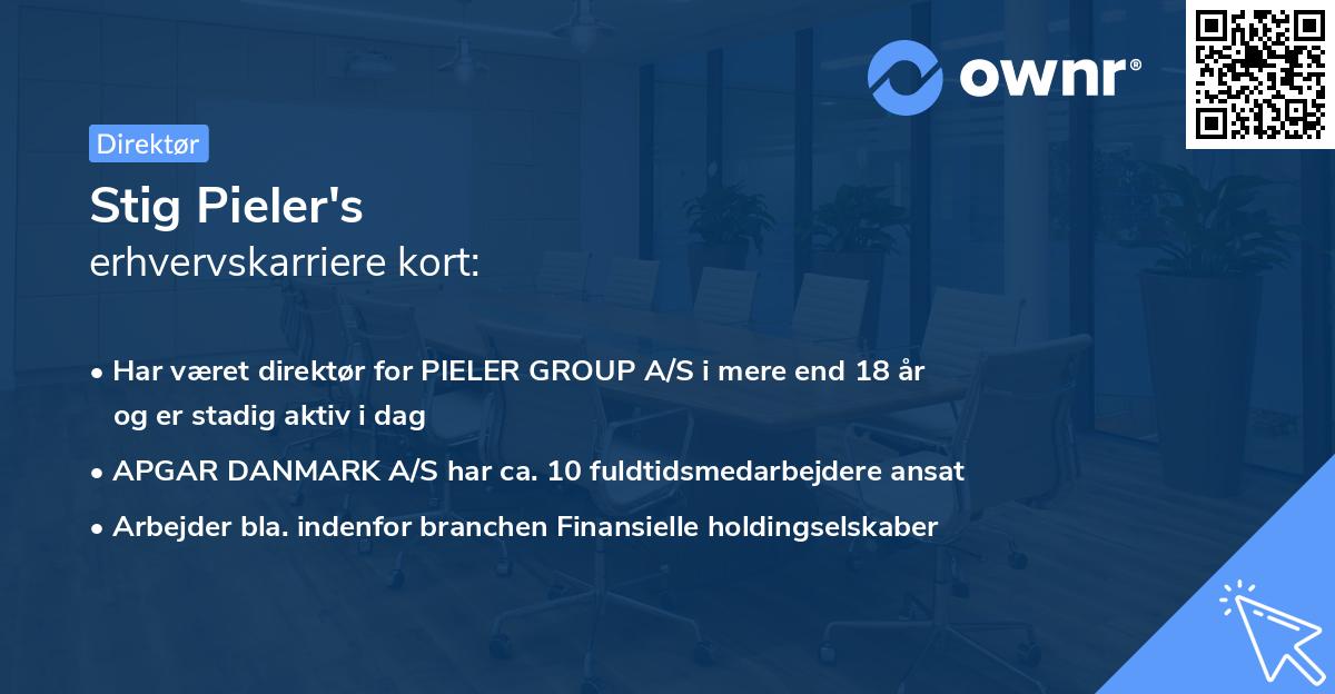 Stig Pieler's erhvervskarriere kort
