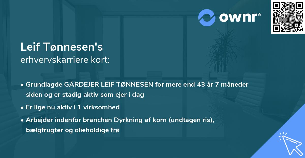 Leif Tønnesen's erhvervskarriere kort