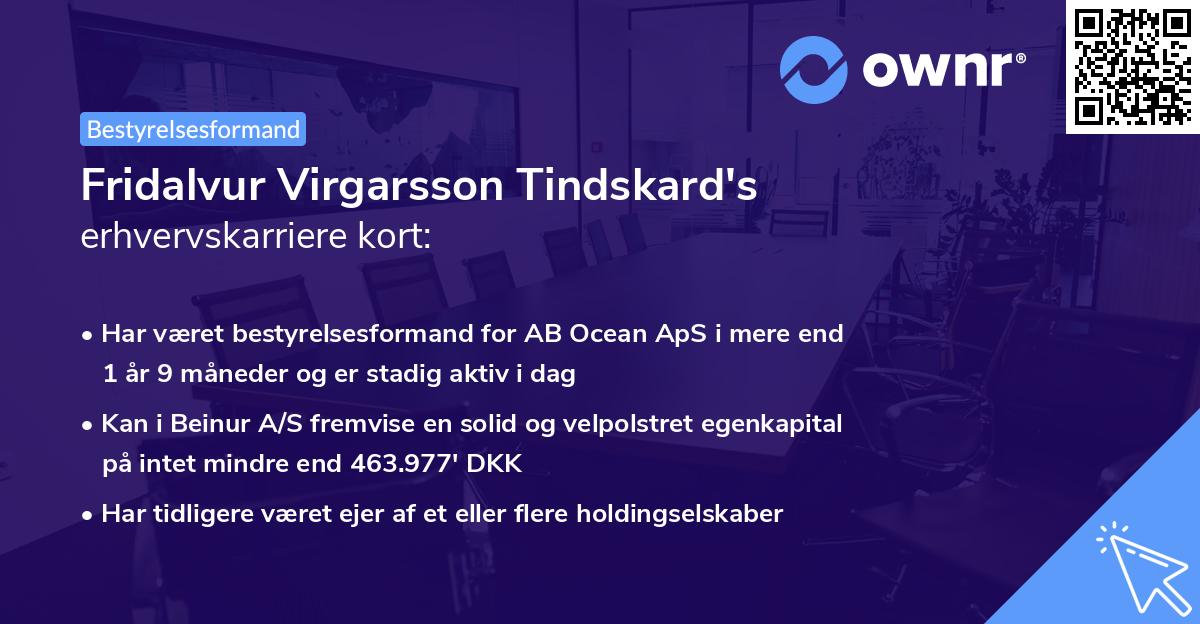 Fridalvur Virgarsson Tindskard's erhvervskarriere kort