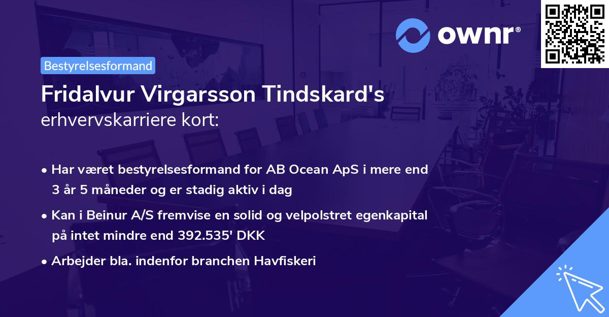 Fridalvur Virgarsson Tindskard's erhvervskarriere kort