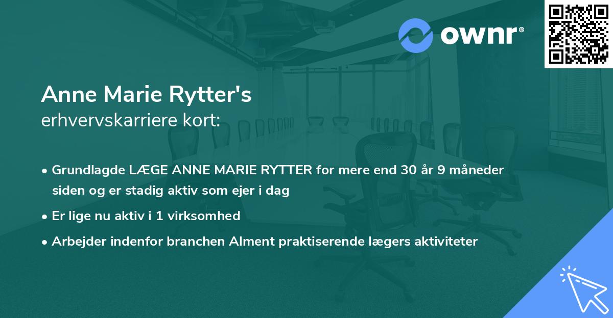 Anne Marie Rytter's erhvervskarriere kort