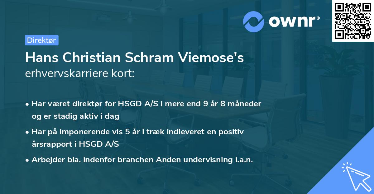 Hans Christian Schram Viemose's erhvervskarriere kort