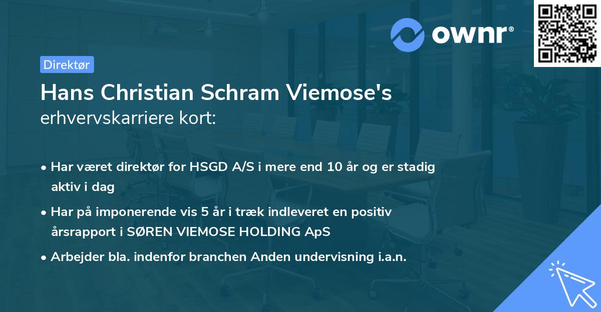 Hans Christian Schram Viemose's erhvervskarriere kort