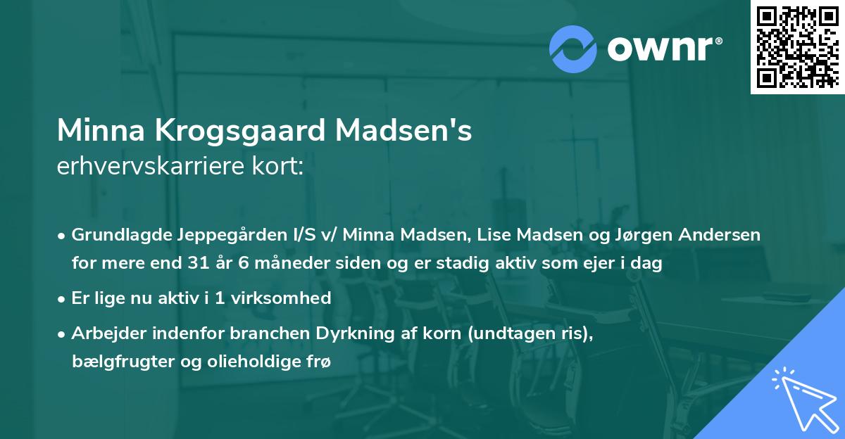 Minna Krogsgaard Madsen's erhvervskarriere kort