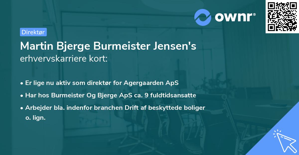 Martin Bjerge Burmeister Jensen's erhvervskarriere kort
