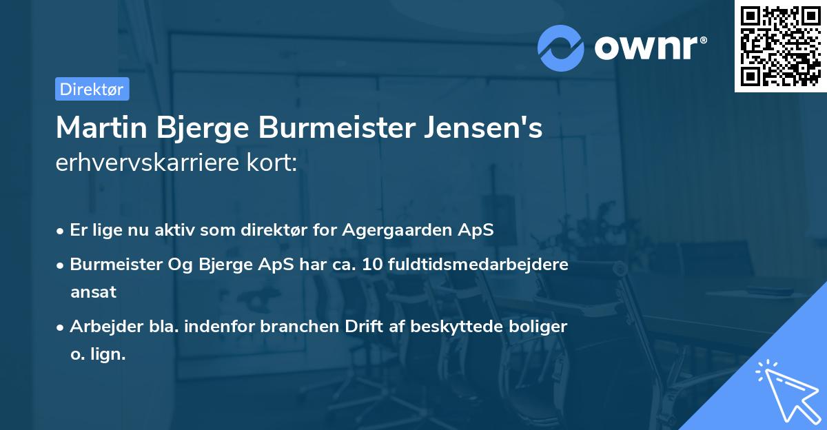 Martin Bjerge Burmeister Jensen's erhvervskarriere kort