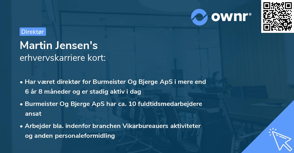 Martin Jensen's erhvervskarriere kort