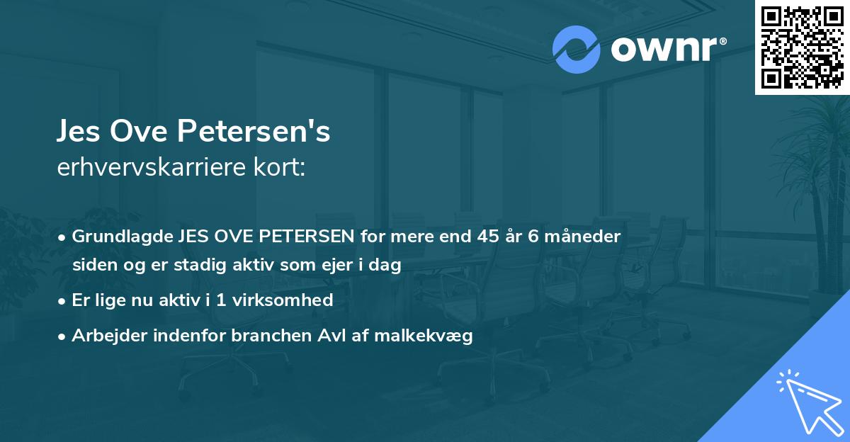 Jes Ove Petersen's erhvervskarriere kort