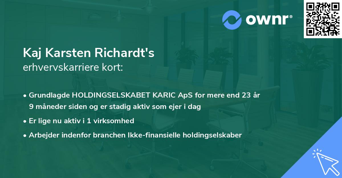 Kaj Karsten Richardt's erhvervskarriere kort