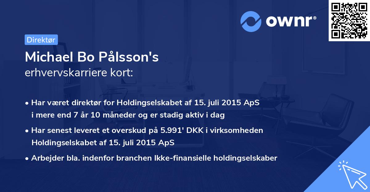 Michael Bo Pålsson's erhvervskarriere kort