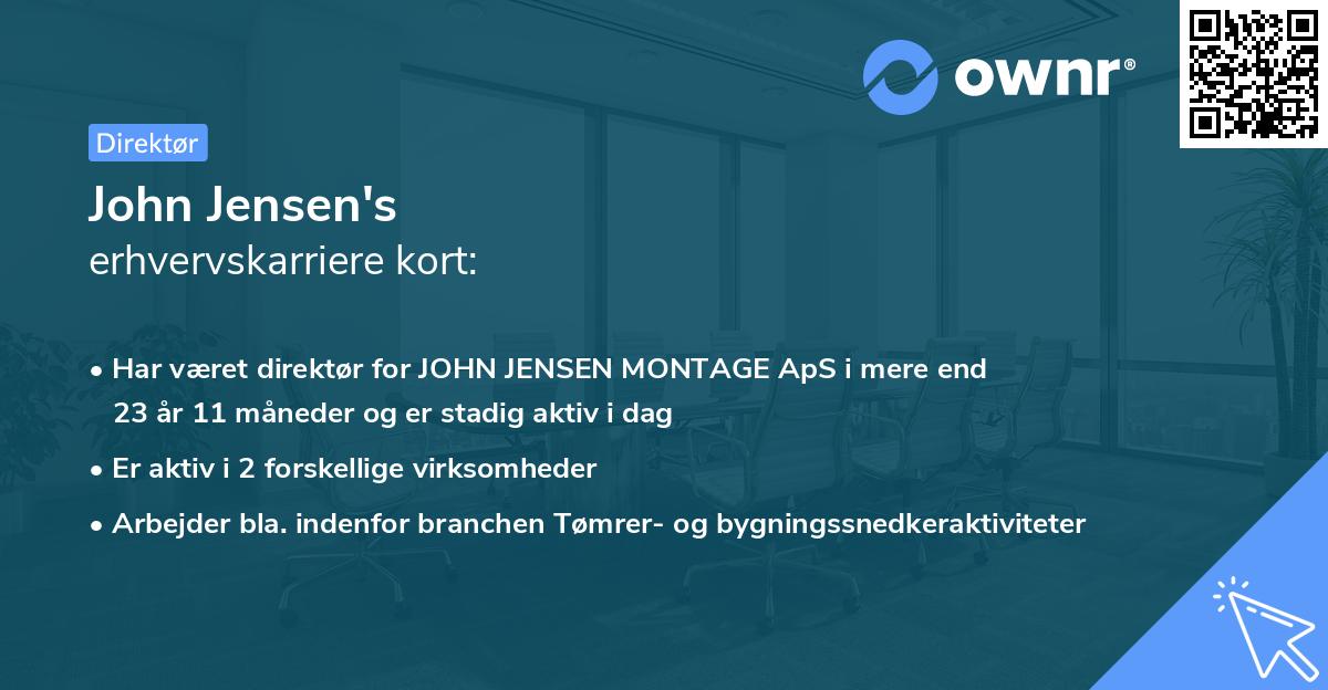 John Jensen's erhvervskarriere kort