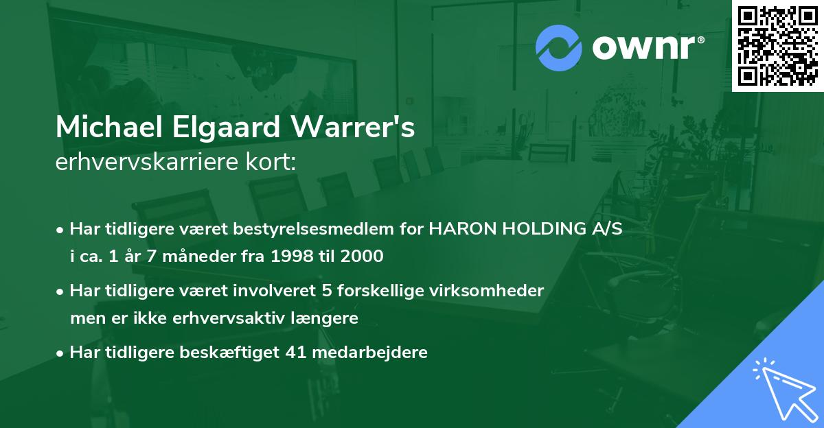 Michael Elgaard Warrer's erhvervskarriere kort