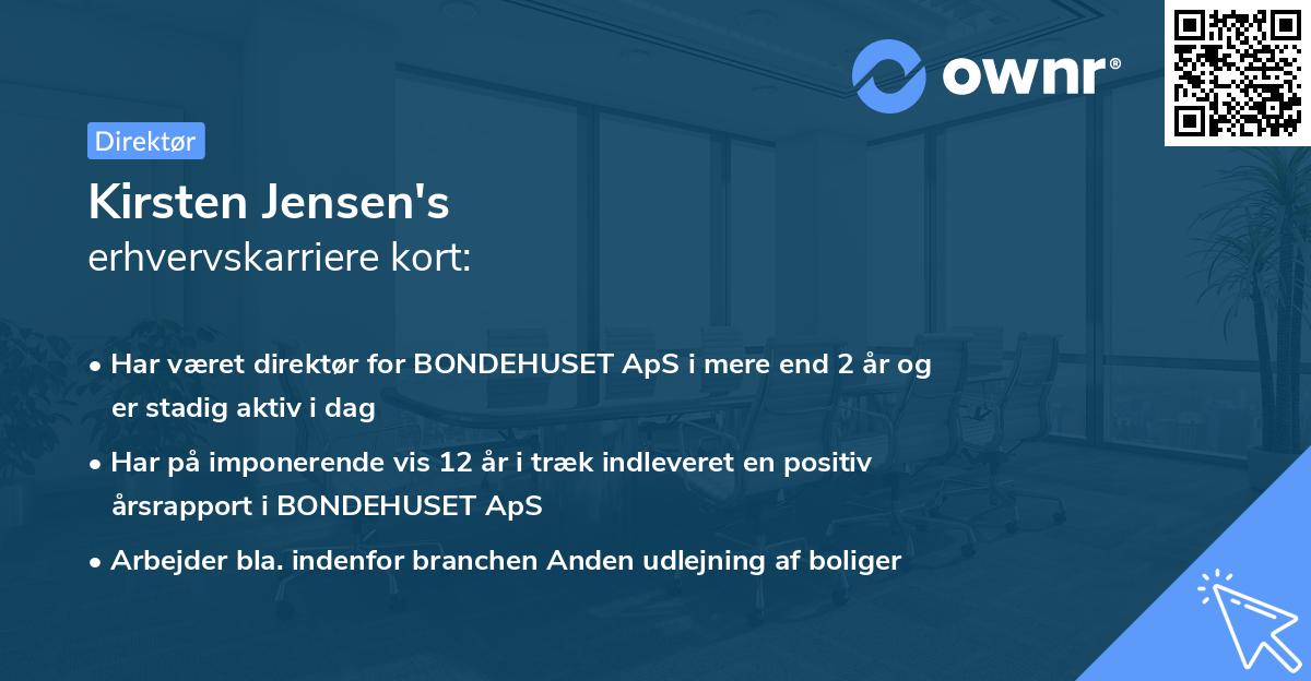 Kirsten Jensen's erhvervskarriere kort