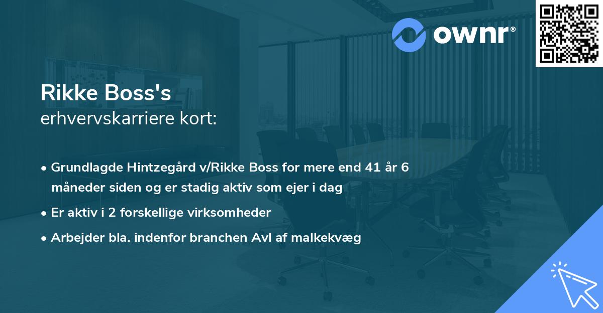 Rikke Boss's erhvervskarriere kort