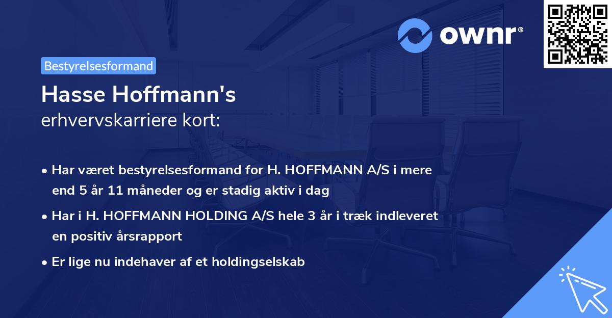 Hasse Hoffmann's erhvervskarriere kort