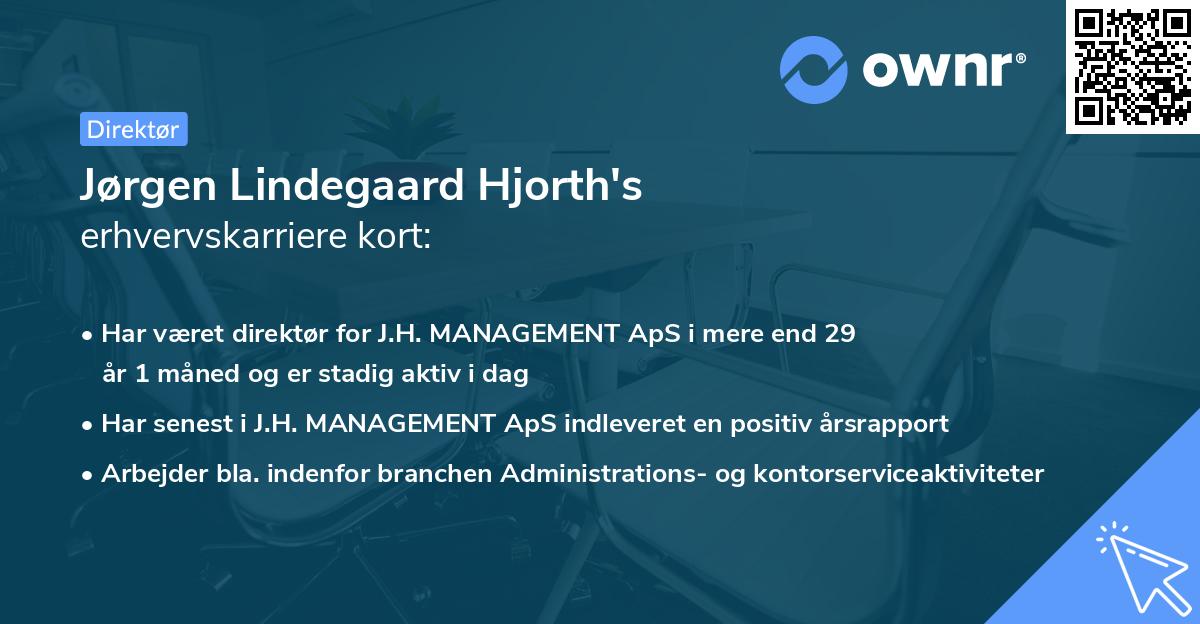 Jørgen Lindegaard Hjorth's erhvervskarriere kort