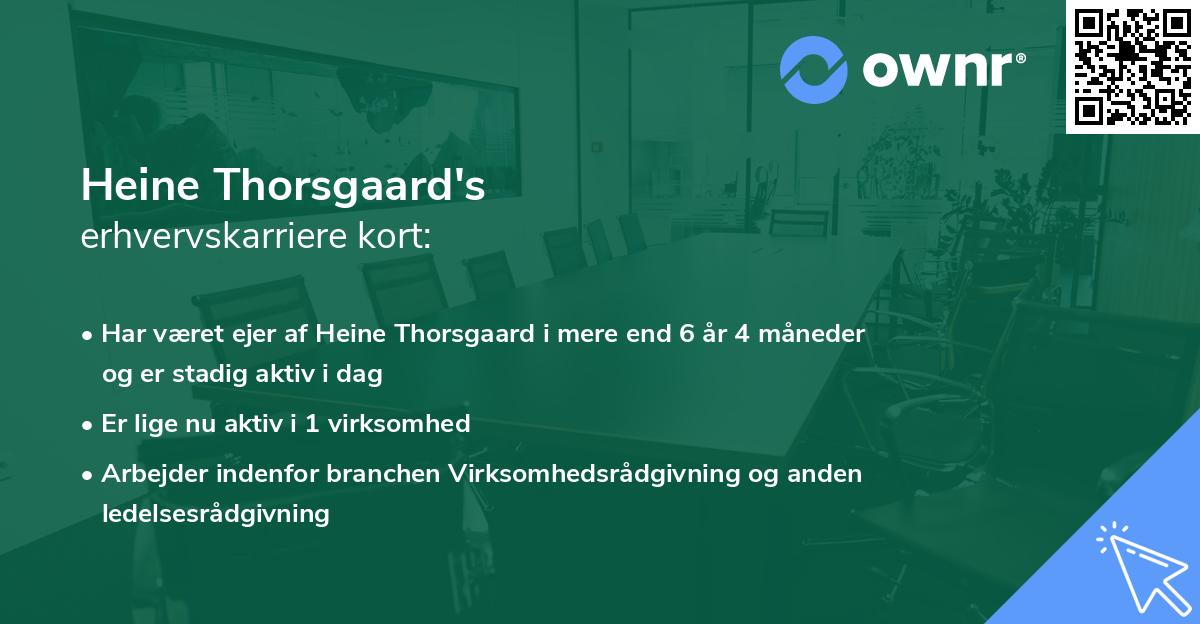 Heine Thorsgaard's erhvervskarriere kort