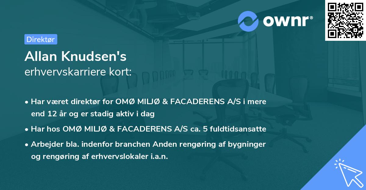 Allan Knudsen's erhvervskarriere kort