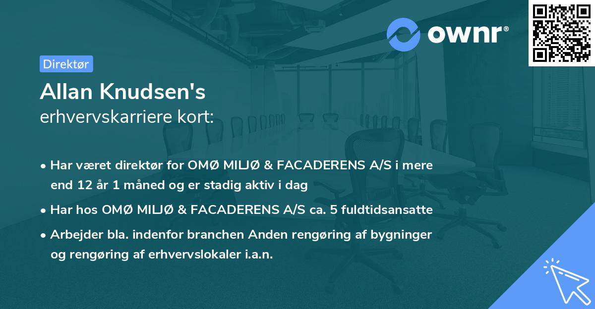 Allan Knudsen's erhvervskarriere kort