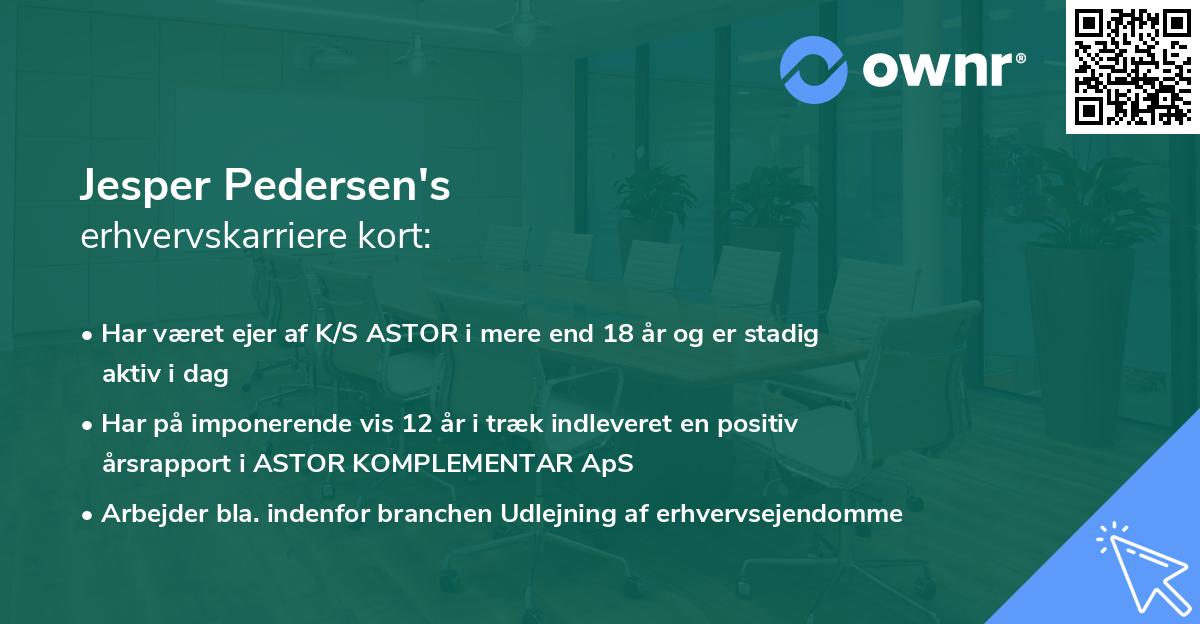 Jesper Pedersen's erhvervskarriere kort