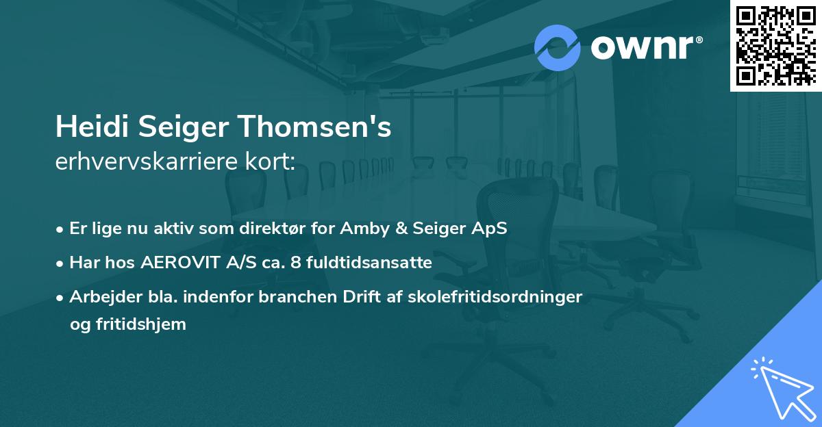 Heidi Seiger Thomsen's erhvervskarriere kort