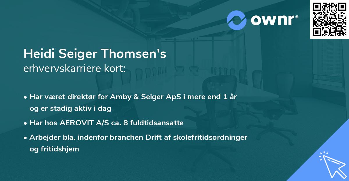 Heidi Seiger Thomsen's erhvervskarriere kort