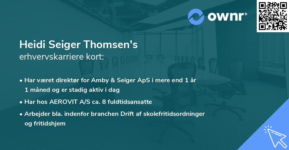 Heidi Seiger Thomsen's erhvervskarriere kort