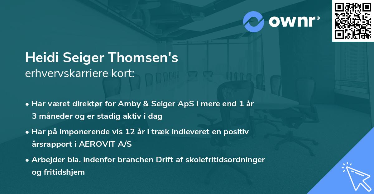 Heidi Seiger Thomsen's erhvervskarriere kort