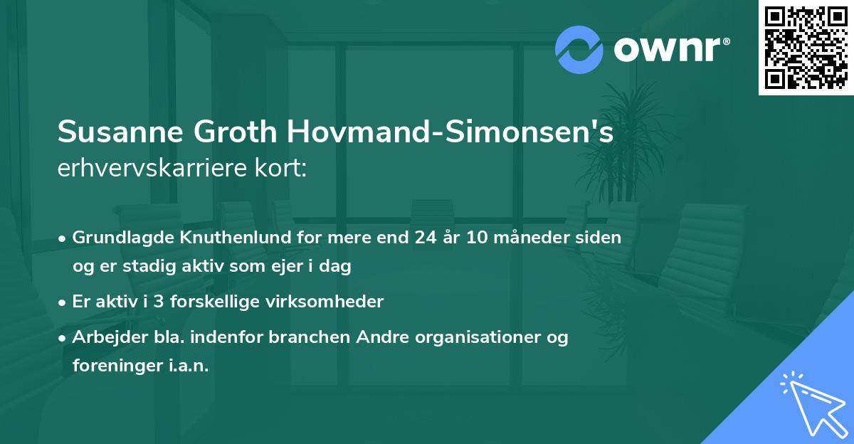 Susanne Groth Hovmand-Simonsen's erhvervskarriere kort