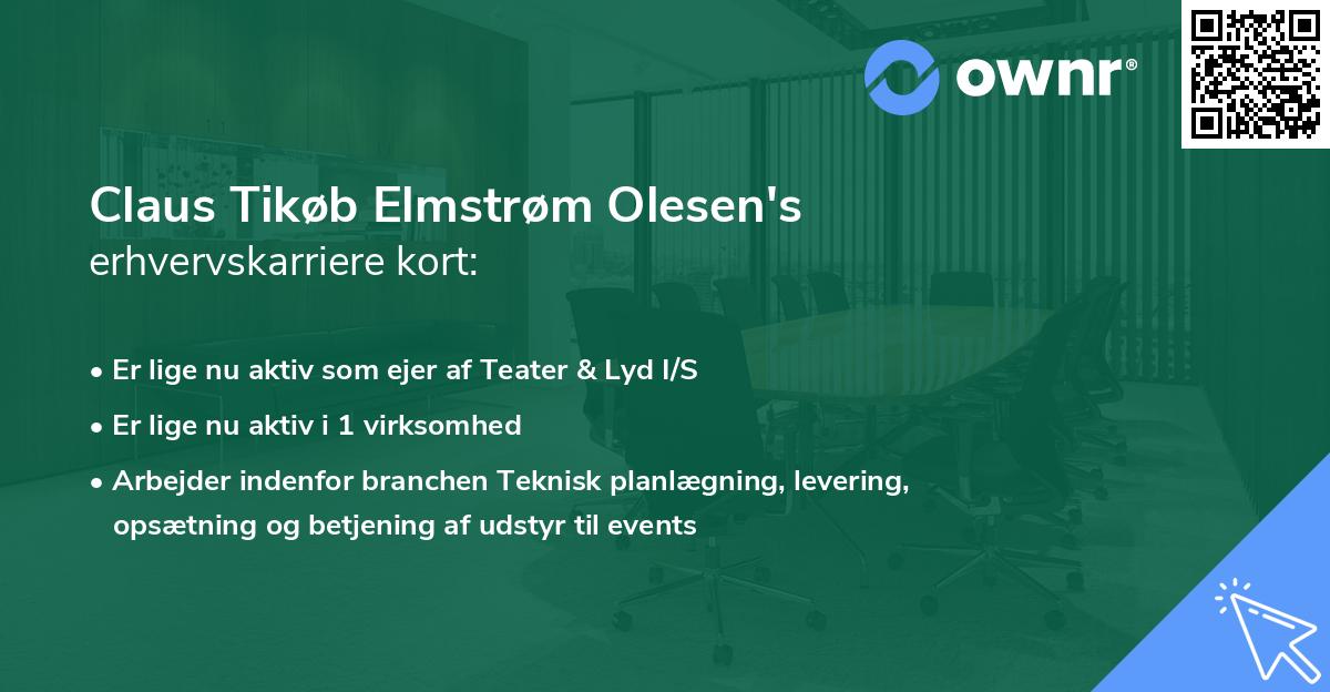 Claus Tikøb Elmstrøm Olesen's erhvervskarriere kort