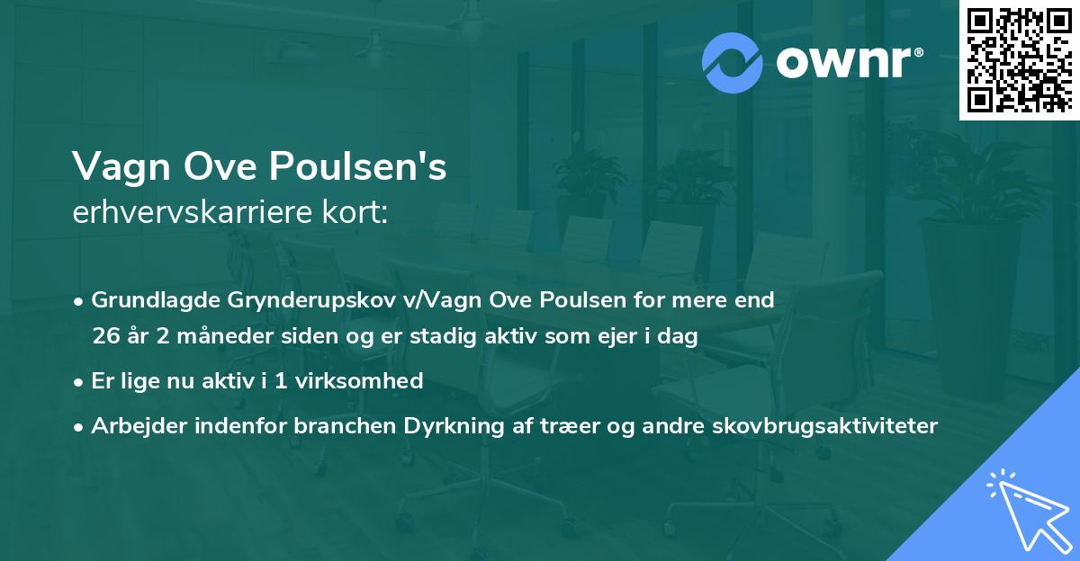 Vagn Ove Poulsen's erhvervskarriere kort