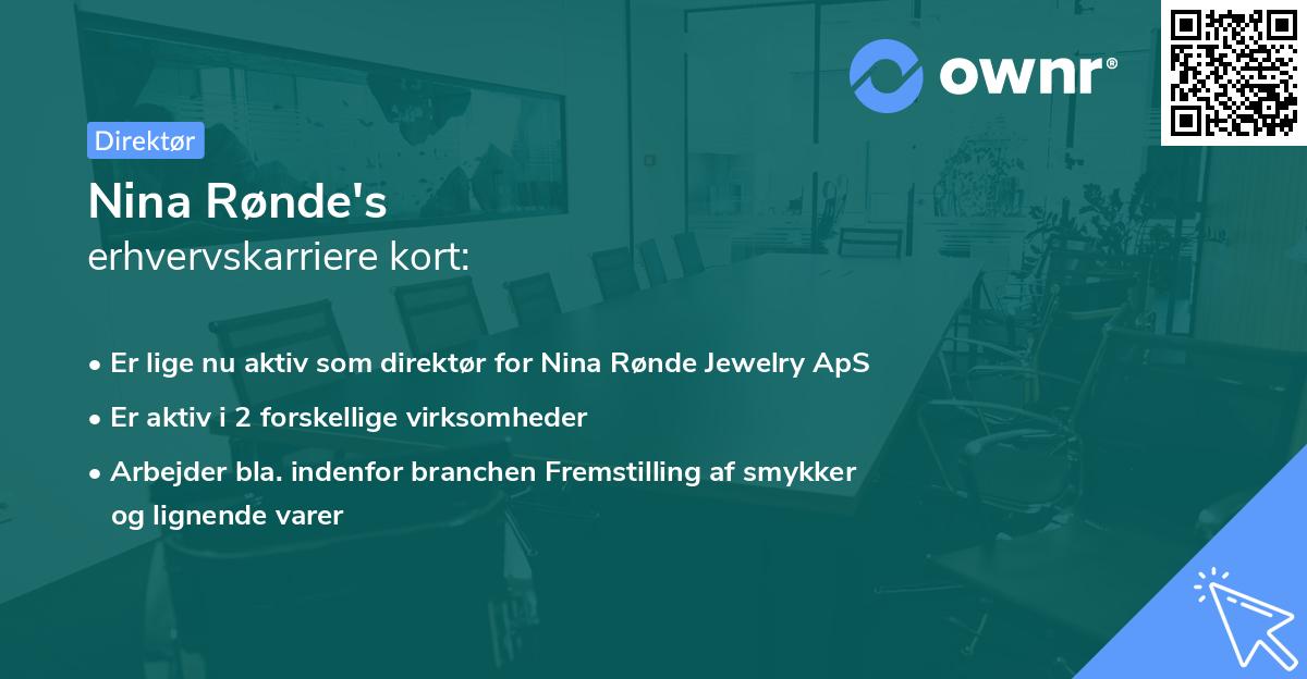 Nina Rønde's erhvervskarriere kort