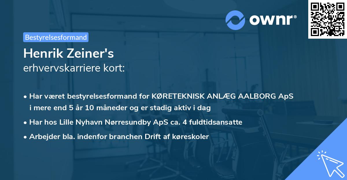 Henrik Zeiner's erhvervskarriere kort