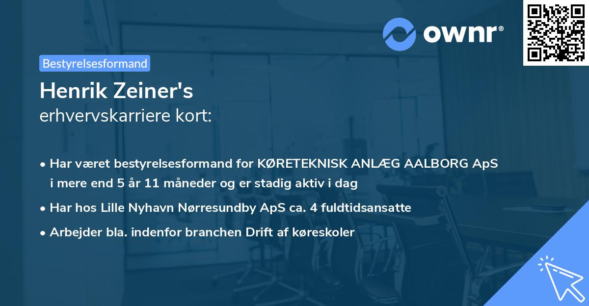 Henrik Zeiner's erhvervskarriere kort