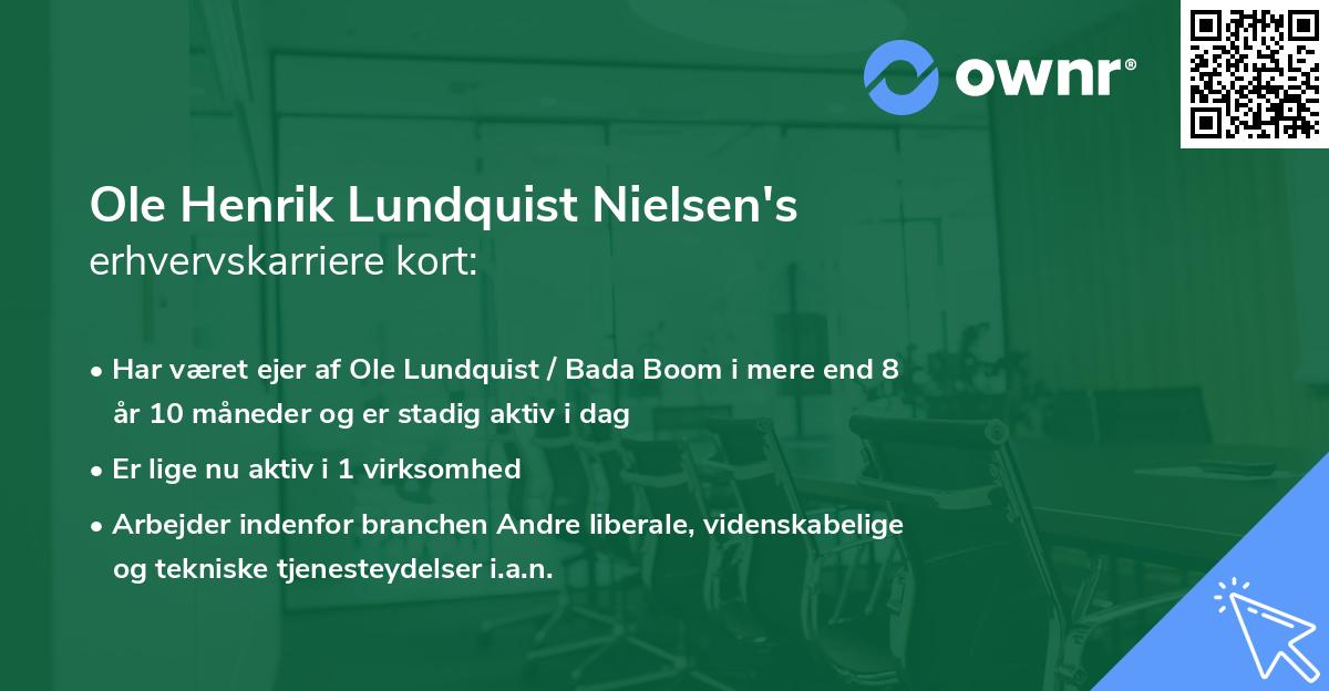 Ole Henrik Lundquist Nielsen's erhvervskarriere kort