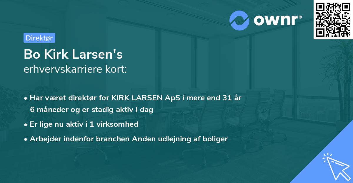 Bo Kirk Larsen's erhvervskarriere kort