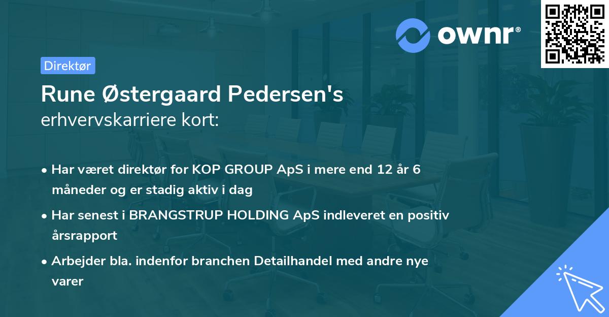 Rune Østergaard Pedersen's erhvervskarriere kort