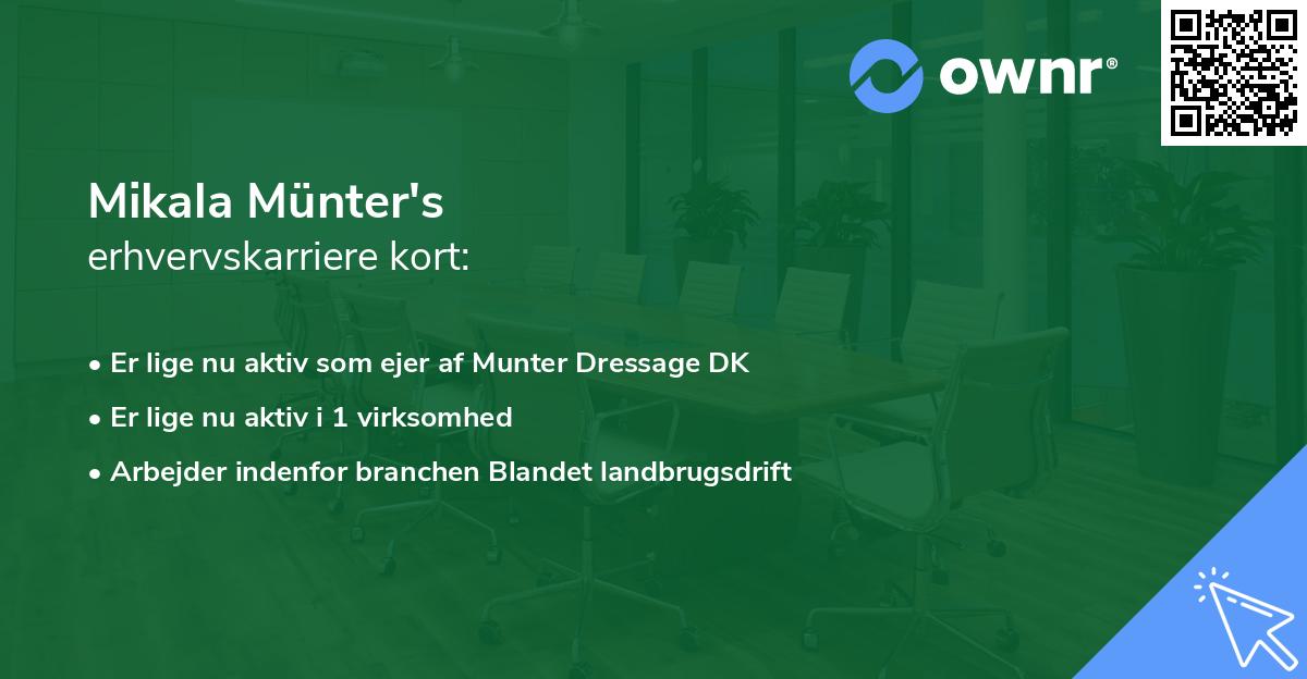 Mikala Münter's erhvervskarriere kort