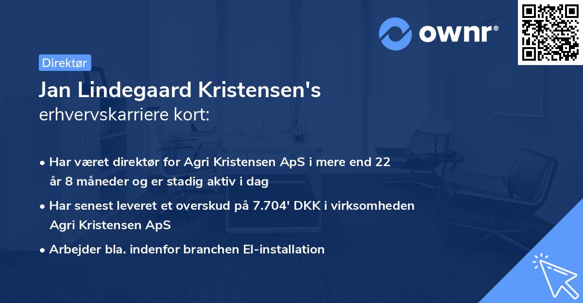 Jan Lindegaard Kristensen's erhvervskarriere kort