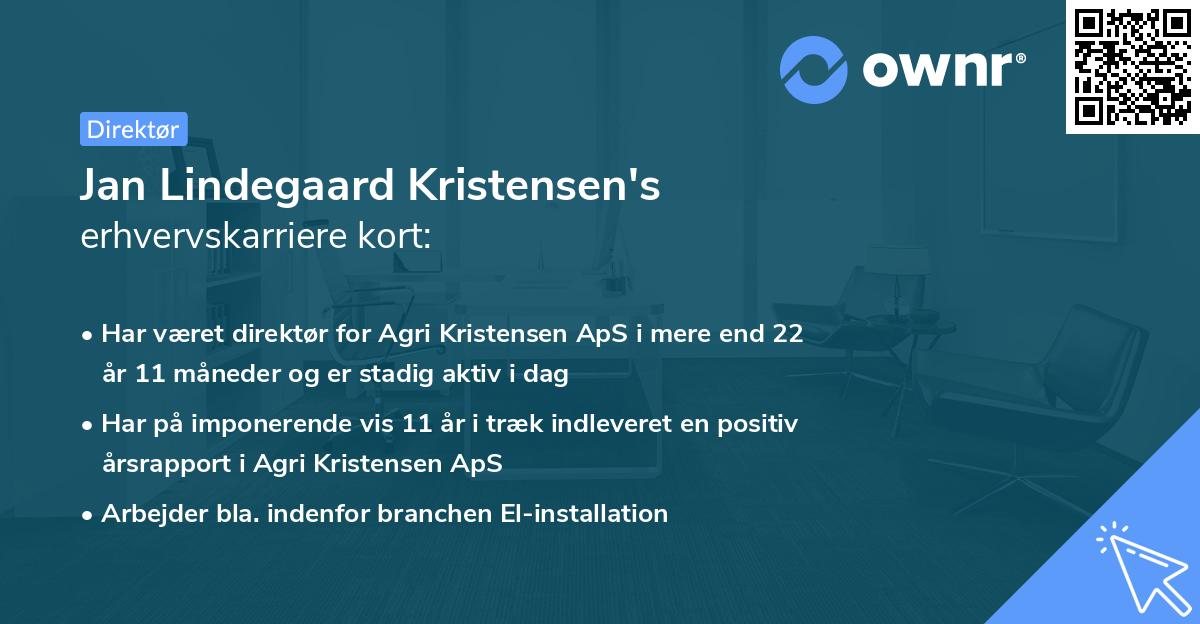 Jan Lindegaard Kristensen's erhvervskarriere kort