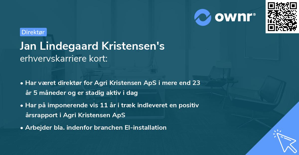 Jan Lindegaard Kristensen's erhvervskarriere kort