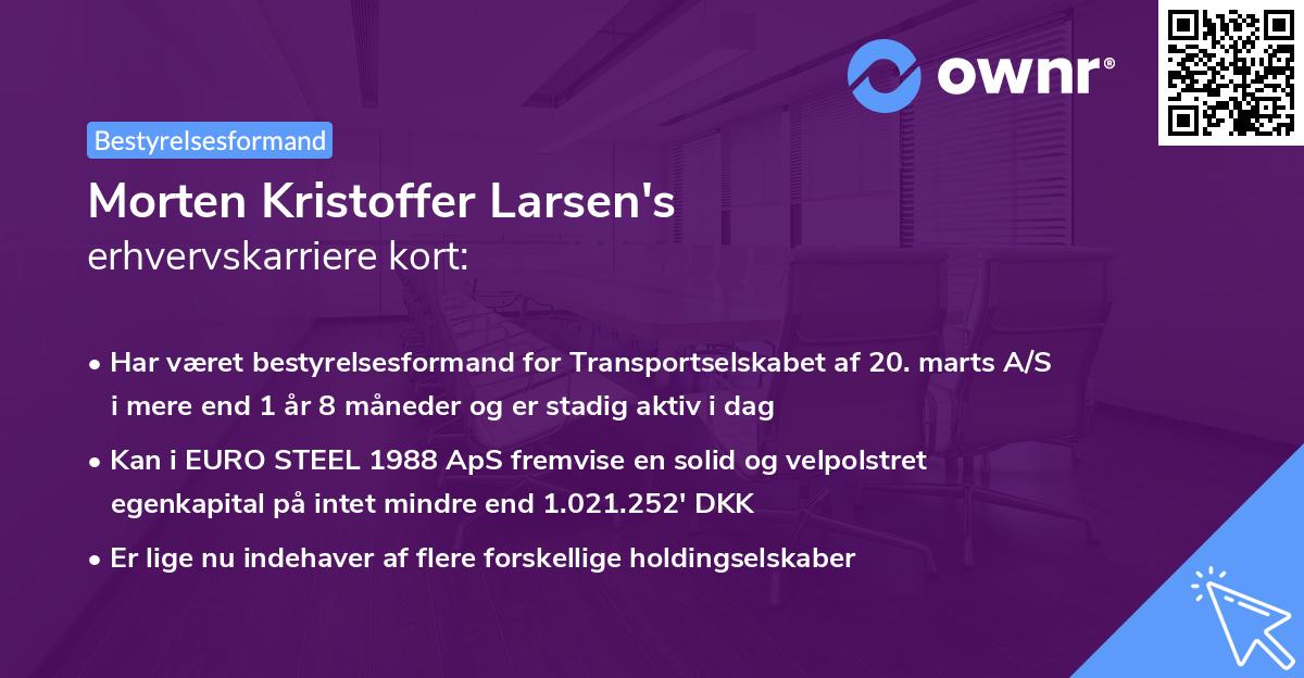 Morten Kristoffer Larsen's erhvervskarriere kort